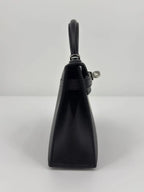 Hermès Mini Kelly “Cheval De Bois” Black Tadelakt Leather and Wood Marquetry Palladium Hardware