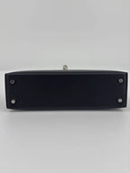Hermès Mini Kelly “Cheval De Bois” Black Tadelakt Leather and Wood Marquetry Palladium Hardware