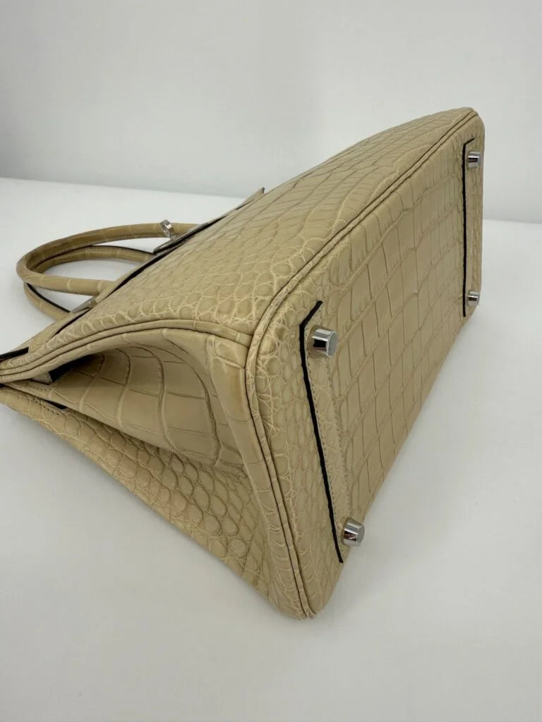 Hermès Birkin 30 Trench Matte Alligator Leather Palladium Hardware