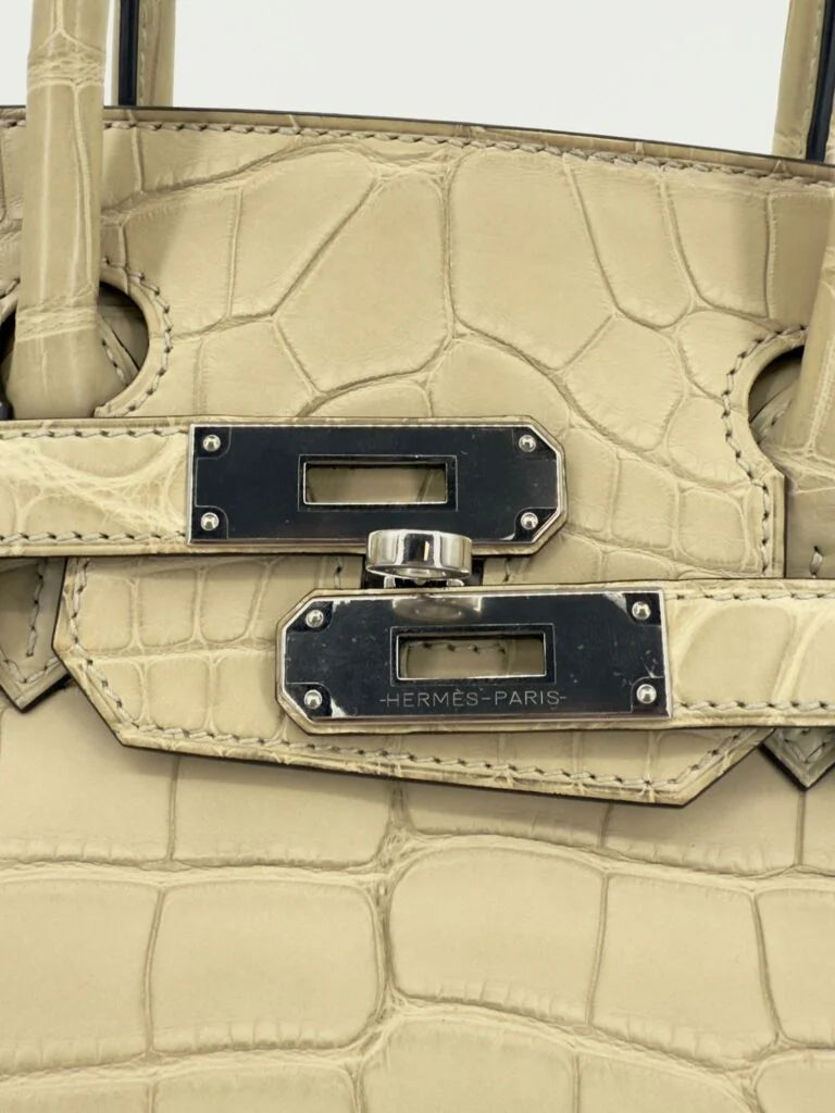Hermès Birkin 30 Trench Matte Alligator Leather Palladium Hardware