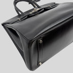 Birkin 35 Black Box Leather Brushed Palladium Hardware | Randolph Goods