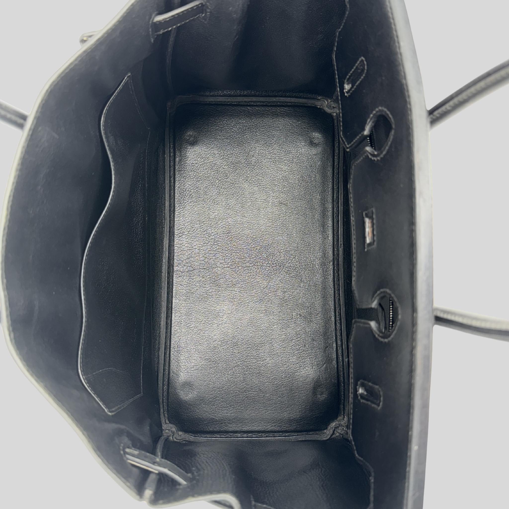 Birkin 35 Black Box Leather Brushed Palladium Hardware | Randolph Goods