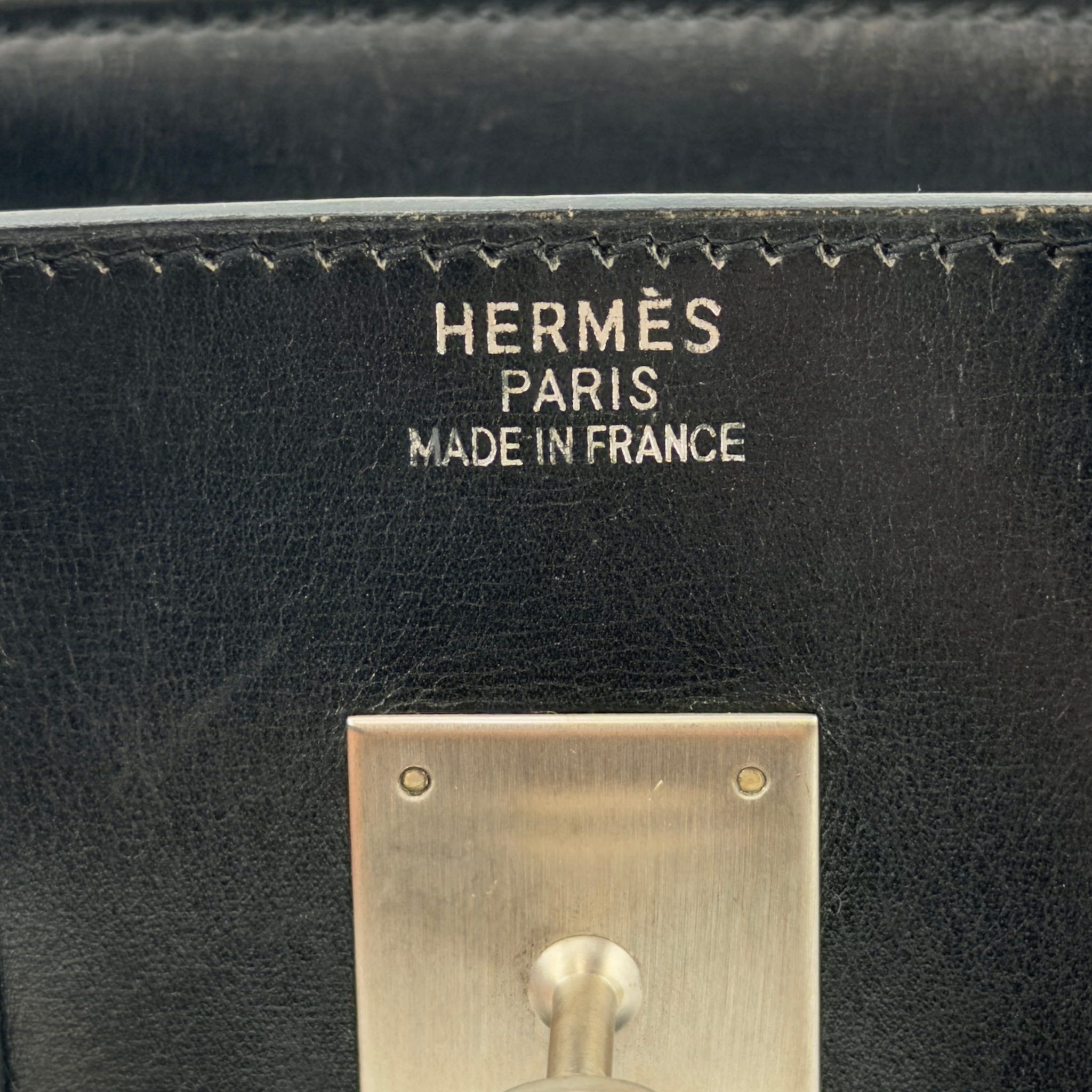 Birkin 35 Black Box Leather Brushed Palladium Hardware | Randolph Goods
