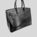 Birkin 35 Black Box Leather Brushed Palladium Hardware | Randolph Goods