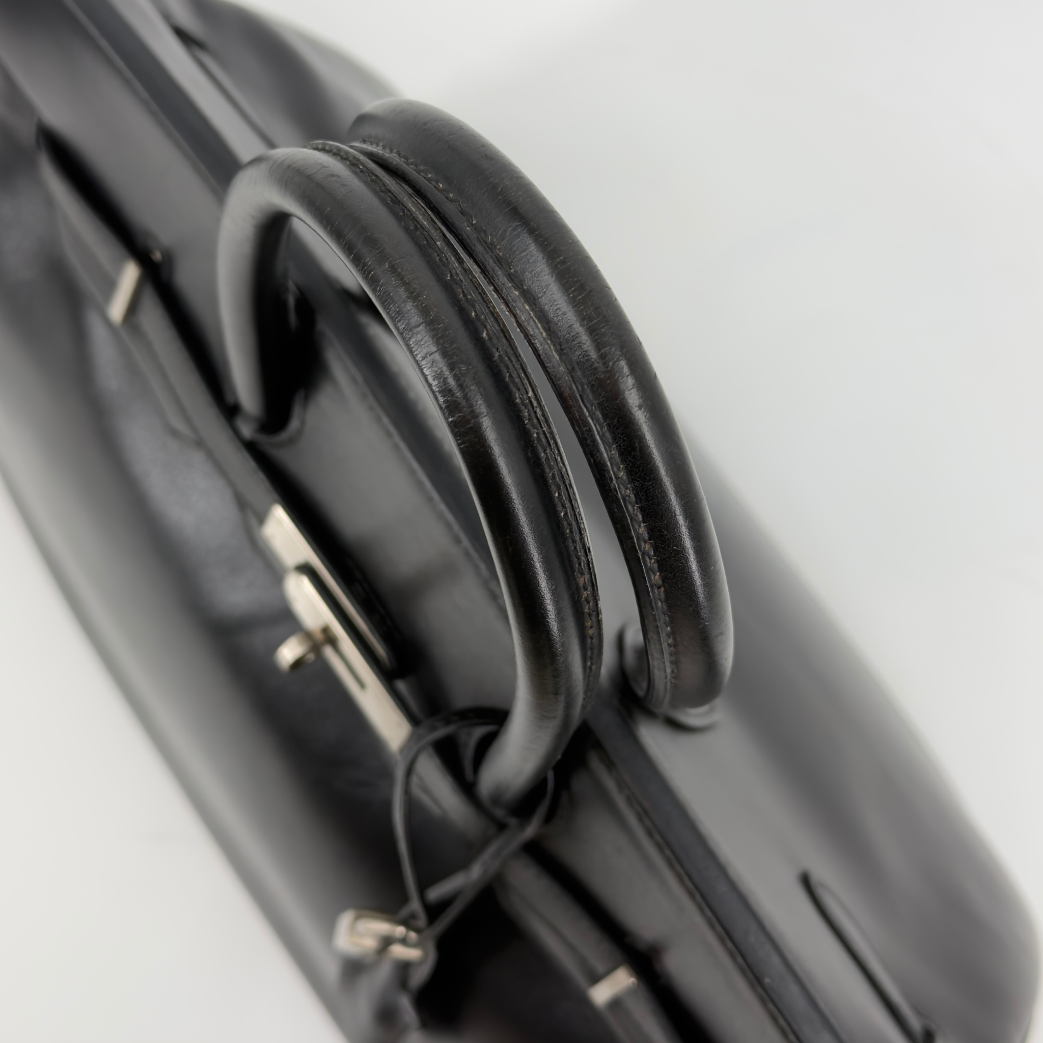 Birkin 35 Black Box Leather Brushed Palladium Hardware | Randolph Goods