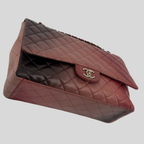 Chanel Classic Flap Maxi Ombre Degradé Pink Burgundy Lambskin Silver Hardware | Randolph Goods