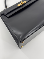 Hermès Kelly 32 Sellier Black Box Leather