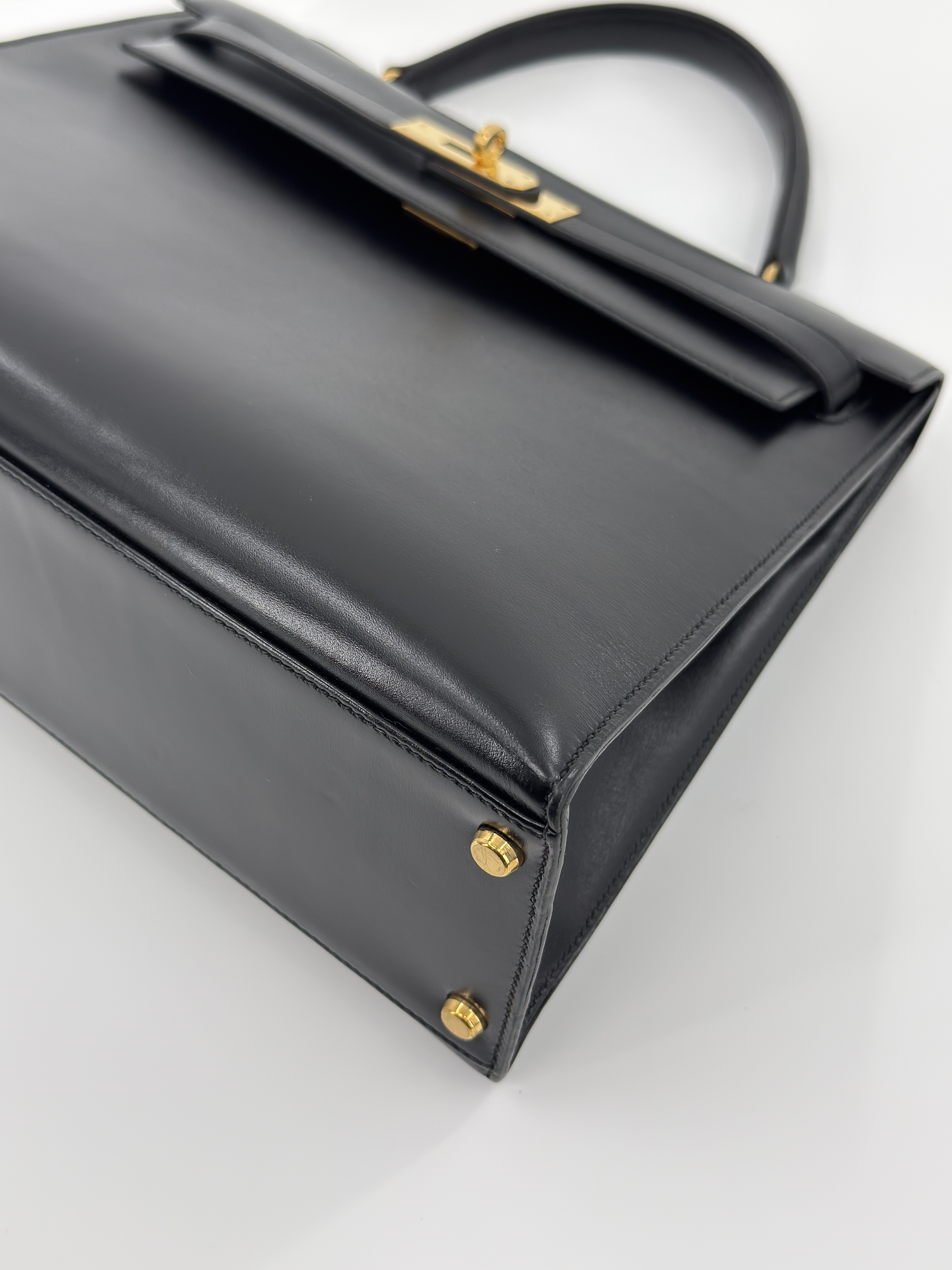 Hermès Kelly 32 Sellier Black Box Leather