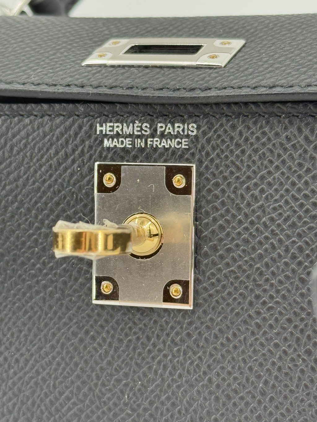 Hermès Mini Kelly Black Epsom Electrum Hardware