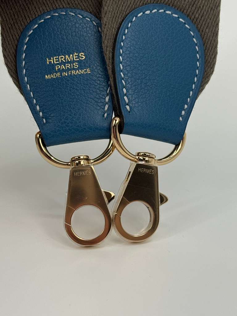 Kelly 32 Limited Edition Bleu de Galice Evercolor Leather and Ciel Veau Grizzly Suede  Permabrass Hardware