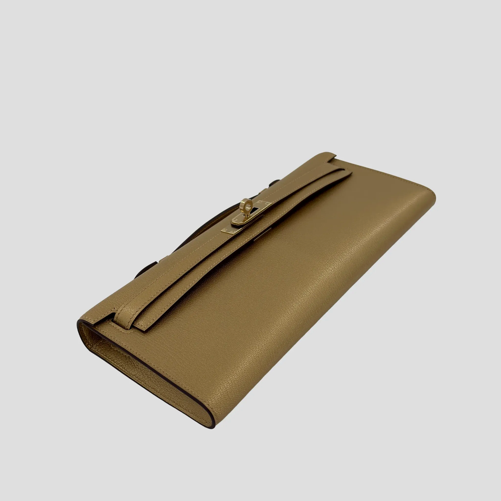 Hermès Kelly Cut Doré Chèvre Permabrass Hardware