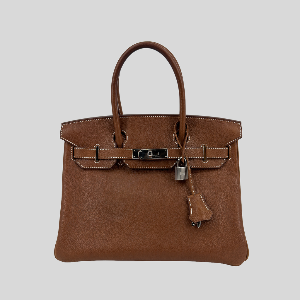 Hermès Birkin 30 Fauve Barenia Faubourg Palladium Hardware