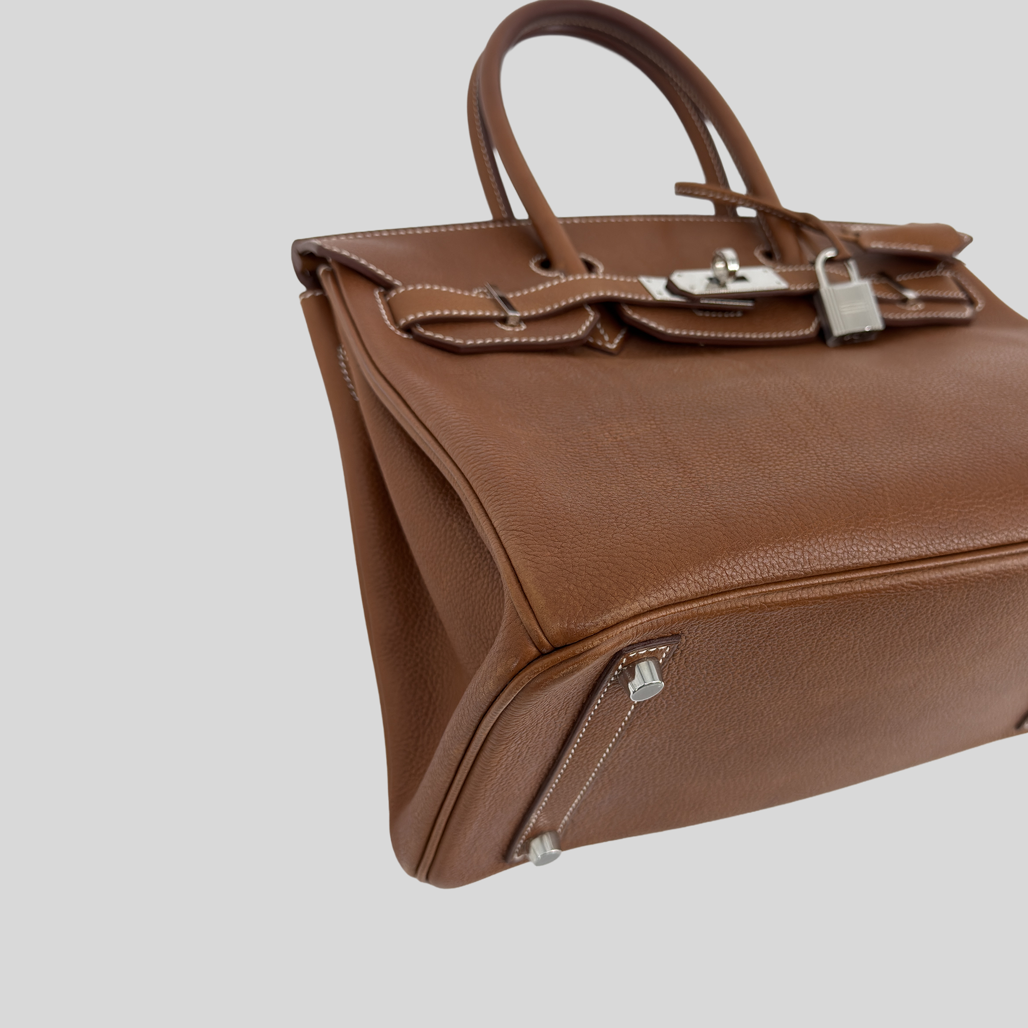 Hermès Birkin 30 Fauve Barenia Faubourg Palladium Hardware