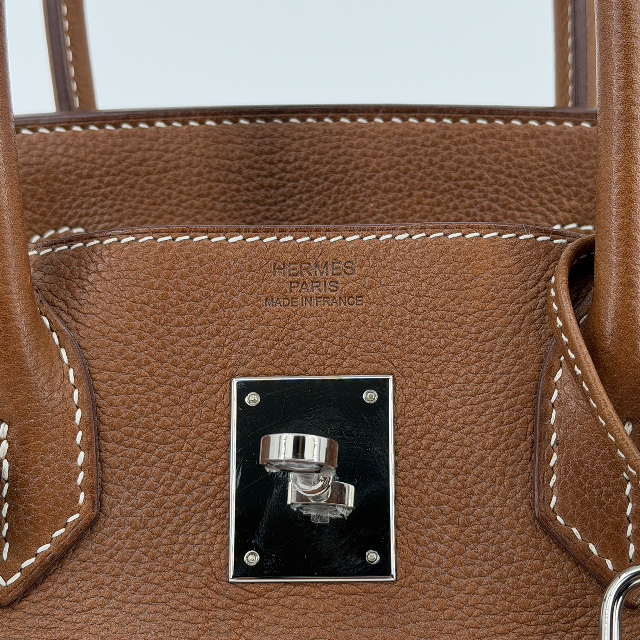 Hermès Birkin 30 Fauve Barenia Faubourg Palladium Hardware