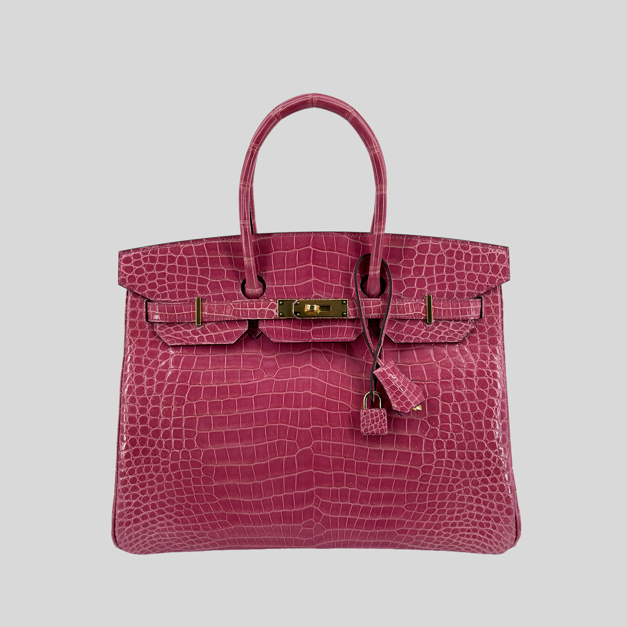 Hermès Birkin 35 Fuchsia Porosus Crocodile Gold Hardware