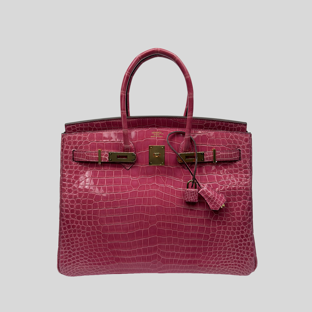 Hermès Birkin 35 Fuchsia Porosus Crocodile Gold Hardware