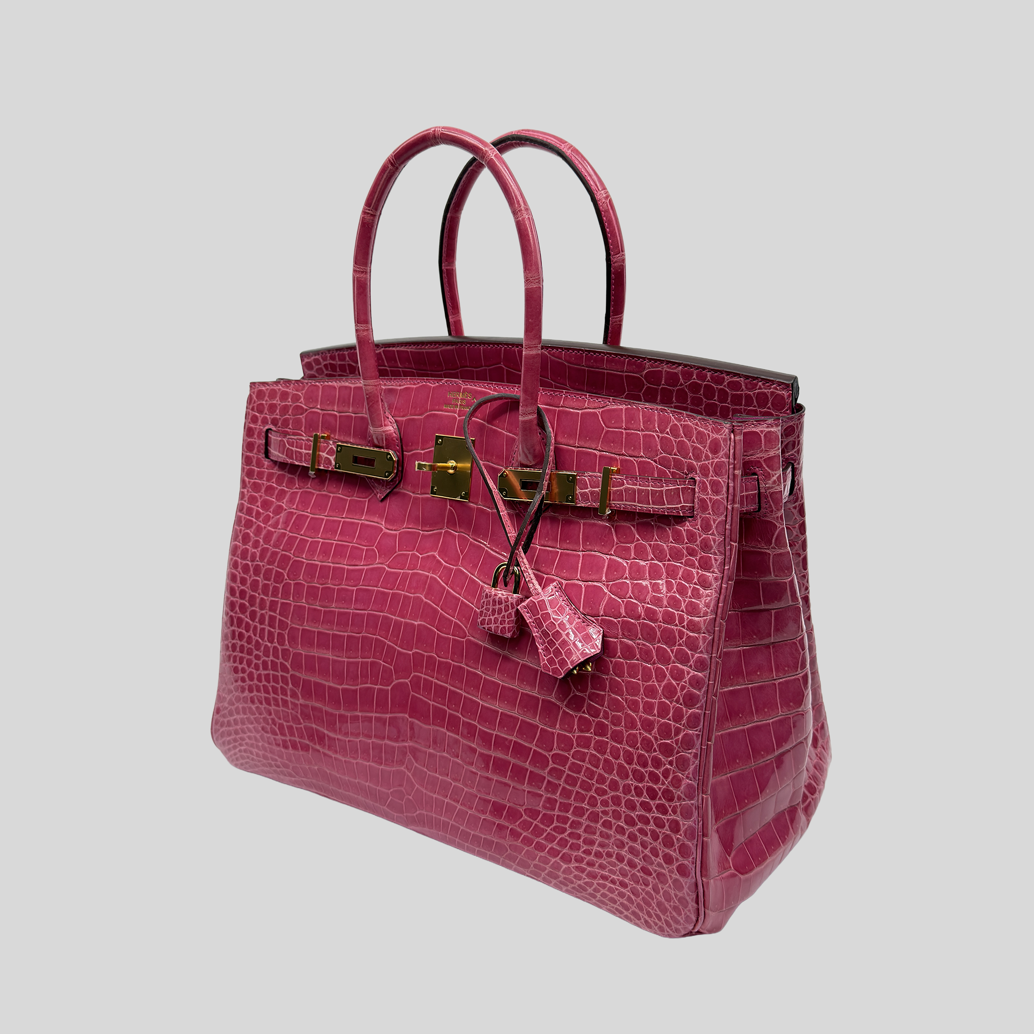 Hermès Birkin 35 Fuchsia Porosus Crocodile Gold Hardware