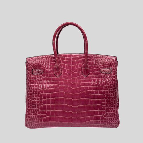 Hermès Birkin 35 Fuchsia Porosus Crocodile Gold Hardware