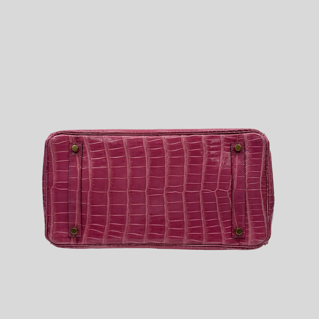 Hermès Birkin 35 Fuchsia Porosus Crocodile Gold Hardware