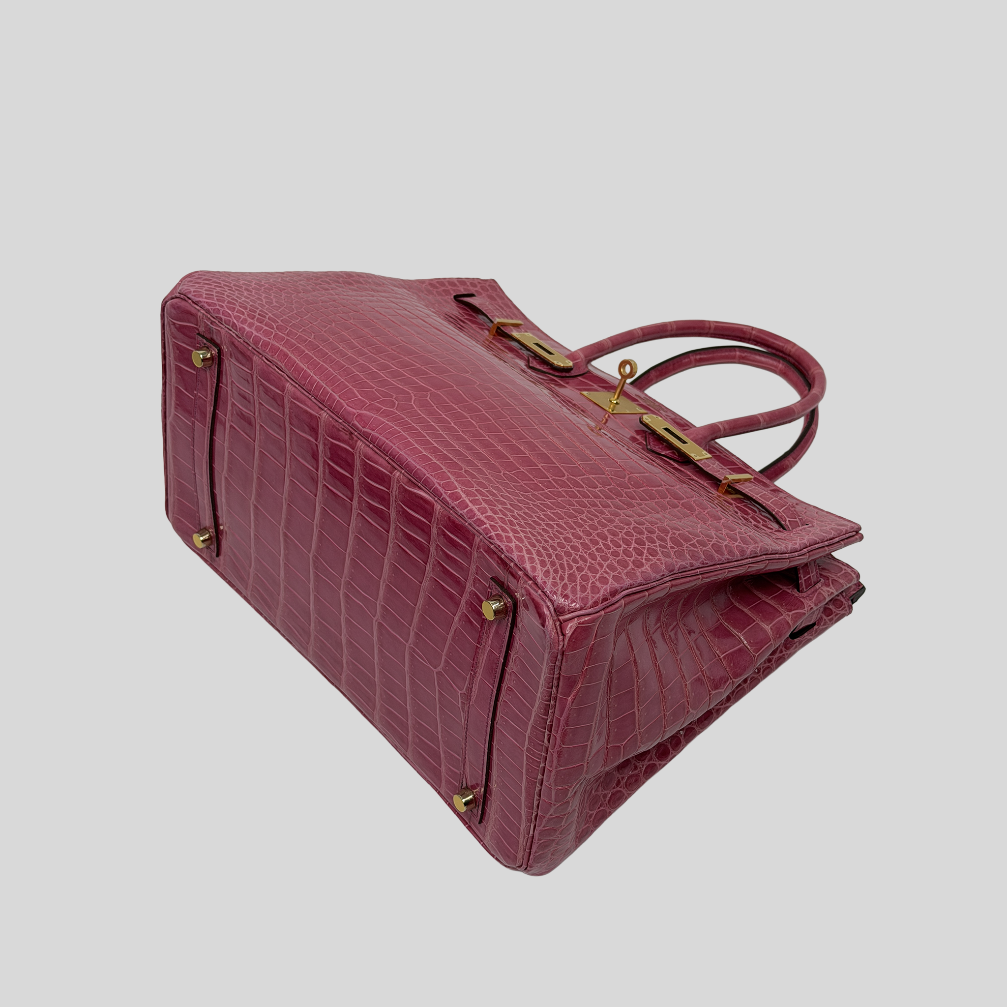 Hermès Birkin 35 Fuchsia Porosus Crocodile Gold Hardware