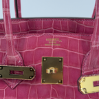 Hermès Birkin 35 Fuchsia Porosus Crocodile Gold Hardware