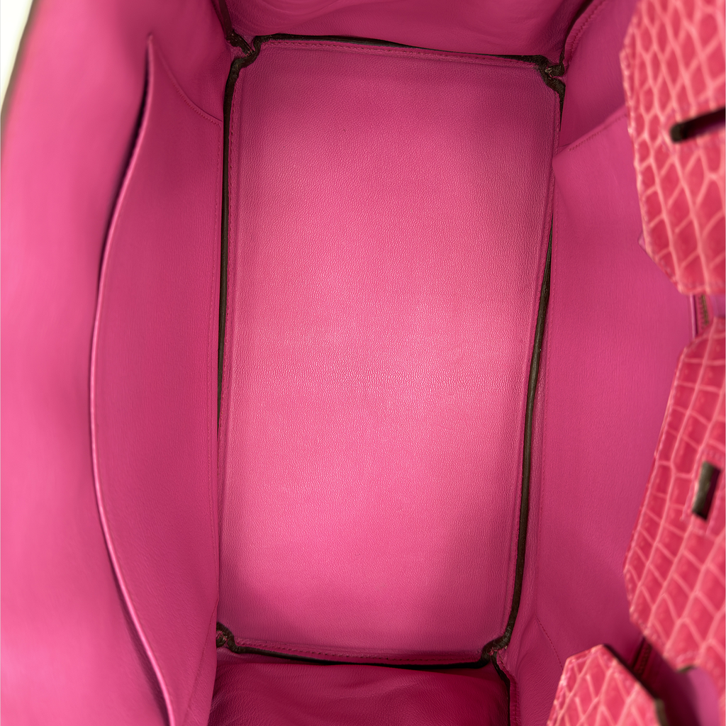 Hermès Birkin 35 Fuchsia Porosus Crocodile Gold Hardware