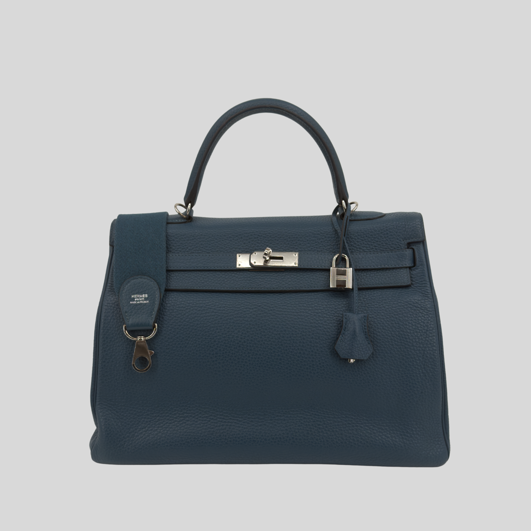 Randolph Goods | Hermès Kelly 35 Bleu Colvert Clemence Palladium Hardware