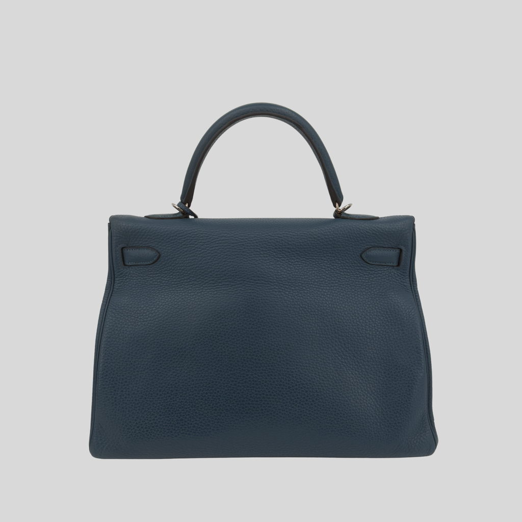 Randolph Goods | Hermès Kelly 35 Bleu Colvert Clemence Palladium Hardware