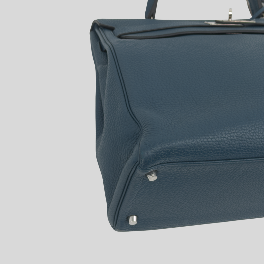 Randolph Goods | Hermès Kelly 35 Bleu Colvert Clemence Palladium Hardware
