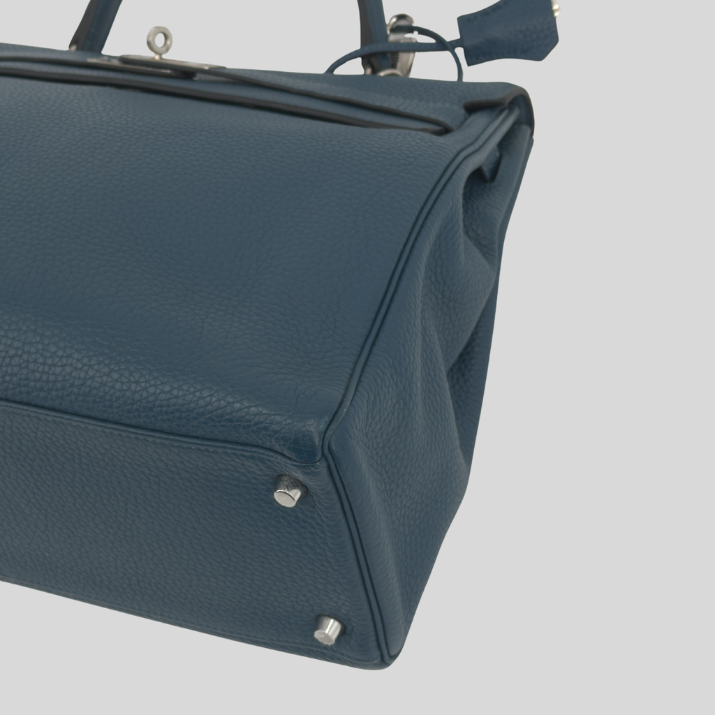 Randolph Goods | Hermès Kelly 35 Bleu Colvert Clemence Palladium Hardware