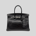 Randolph Goods | Hermès Birkin 35 Black Matte Alligator Leather Palladium Hardware