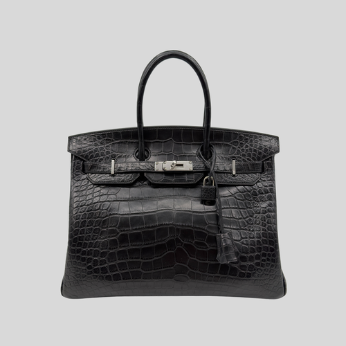 Randolph Goods | Hermès Birkin 35 Black Matte Alligator Leather Palladium Hardware