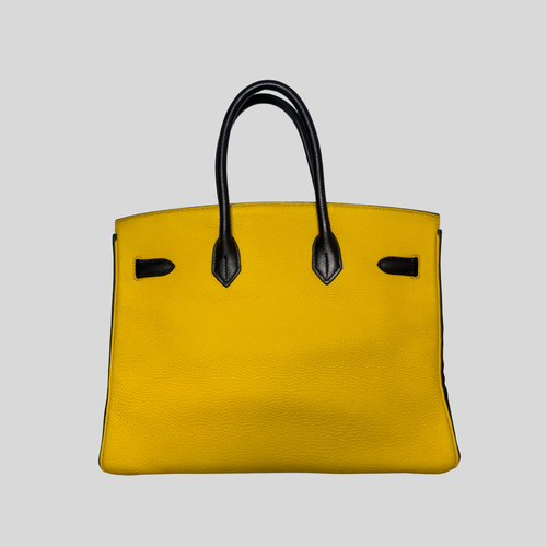 Randolph Goods | Hermès Birkin 35 HSS Black/Yellow Togo Leather Palladium Hardware