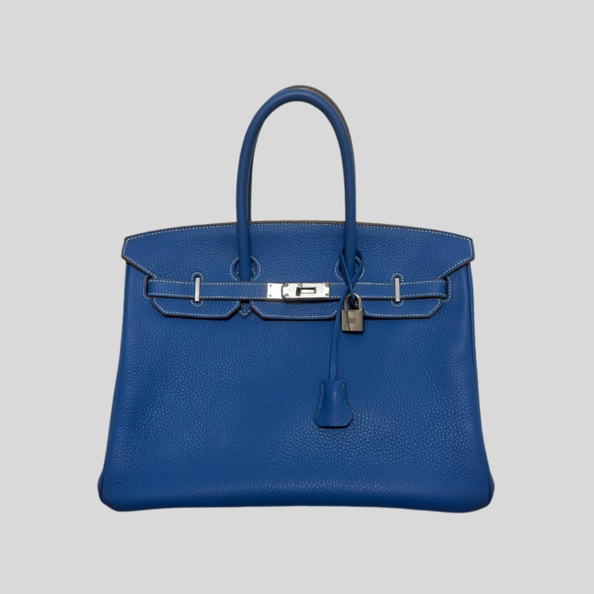 Randolph Goods | Hermès Birkin 35 Limited Edition “Éclat” Bleu Mykonos/Blanc Clemence Leather Palladium Hardware