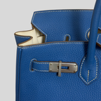 Randolph Goods | Hermès Birkin 35 Limited Edition “Éclat” Bleu Mykonos/Blanc Clemence Leather Palladium Hardware