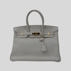 Hermès Birkin 35 White Clemence Leather Gold Hardware
