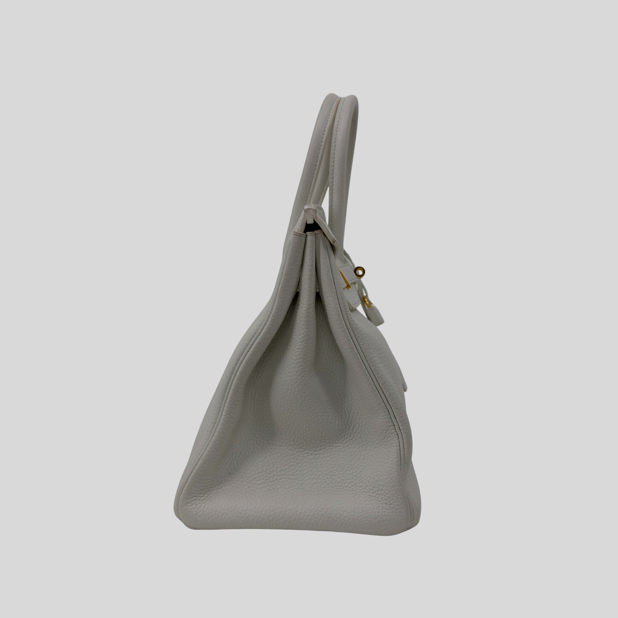 Hermès Birkin 35 White Clemence Leather Gold Hardware
