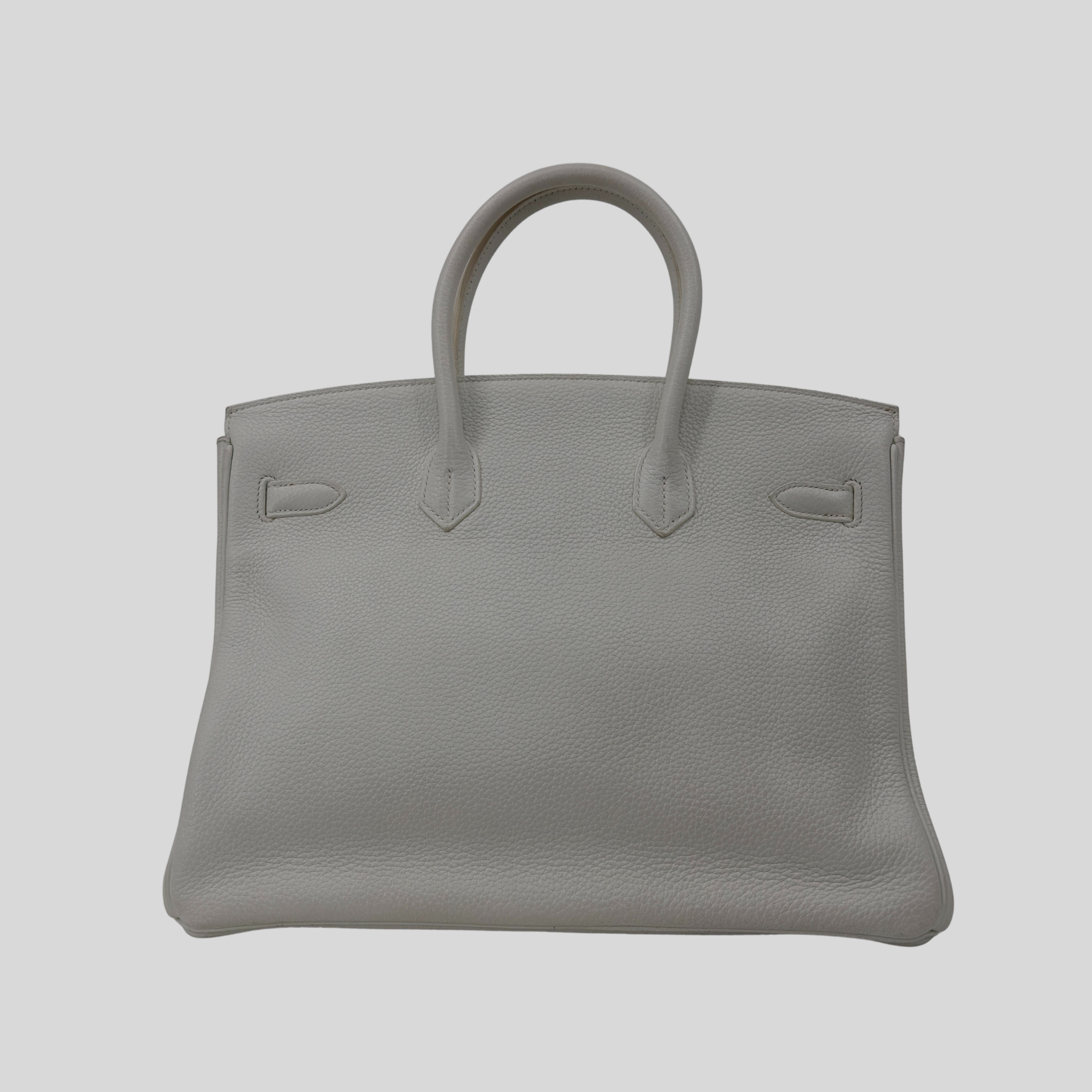Hermès Birkin 35 White Clemence Leather Gold Hardware