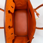 HAC 32 Orange Ostrich Leather Gold Hardware