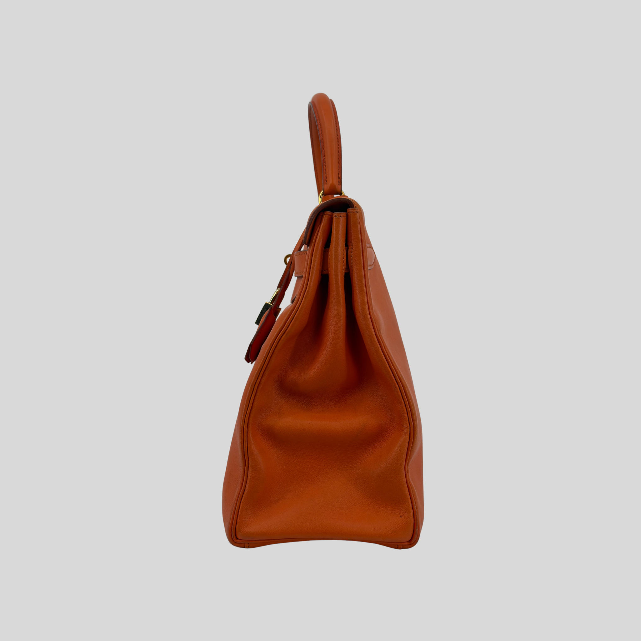Hermès Kelly 35 Orange Gulliver Leather Gold Hardware | Randolph Goods