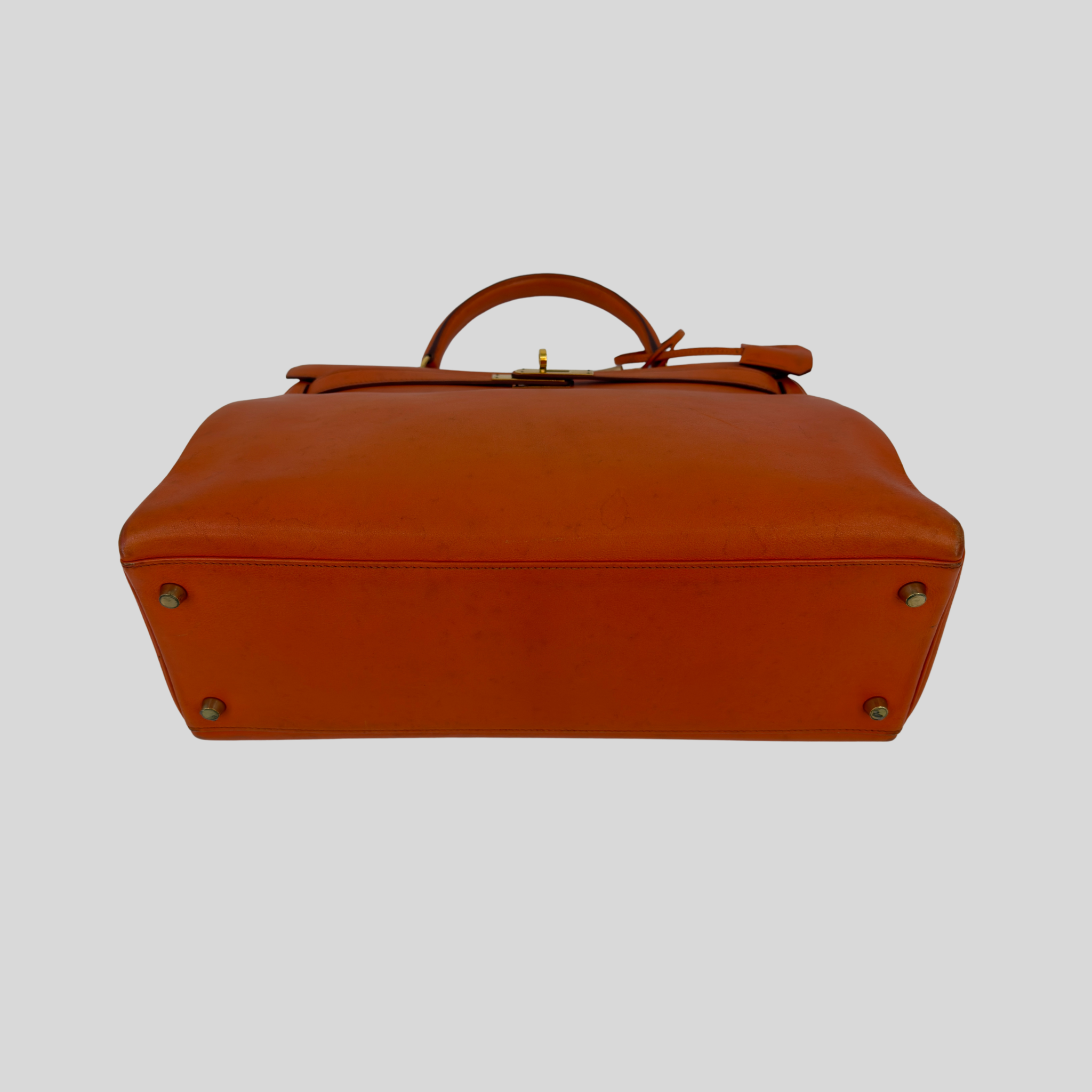 Hermès Kelly 35 Orange Gulliver Leather Gold Hardware | Randolph Goods