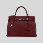 Hermès Kelly 35 Rouge H Clemence Leather Palladium Hardware (2011 O) | Randolph Goods