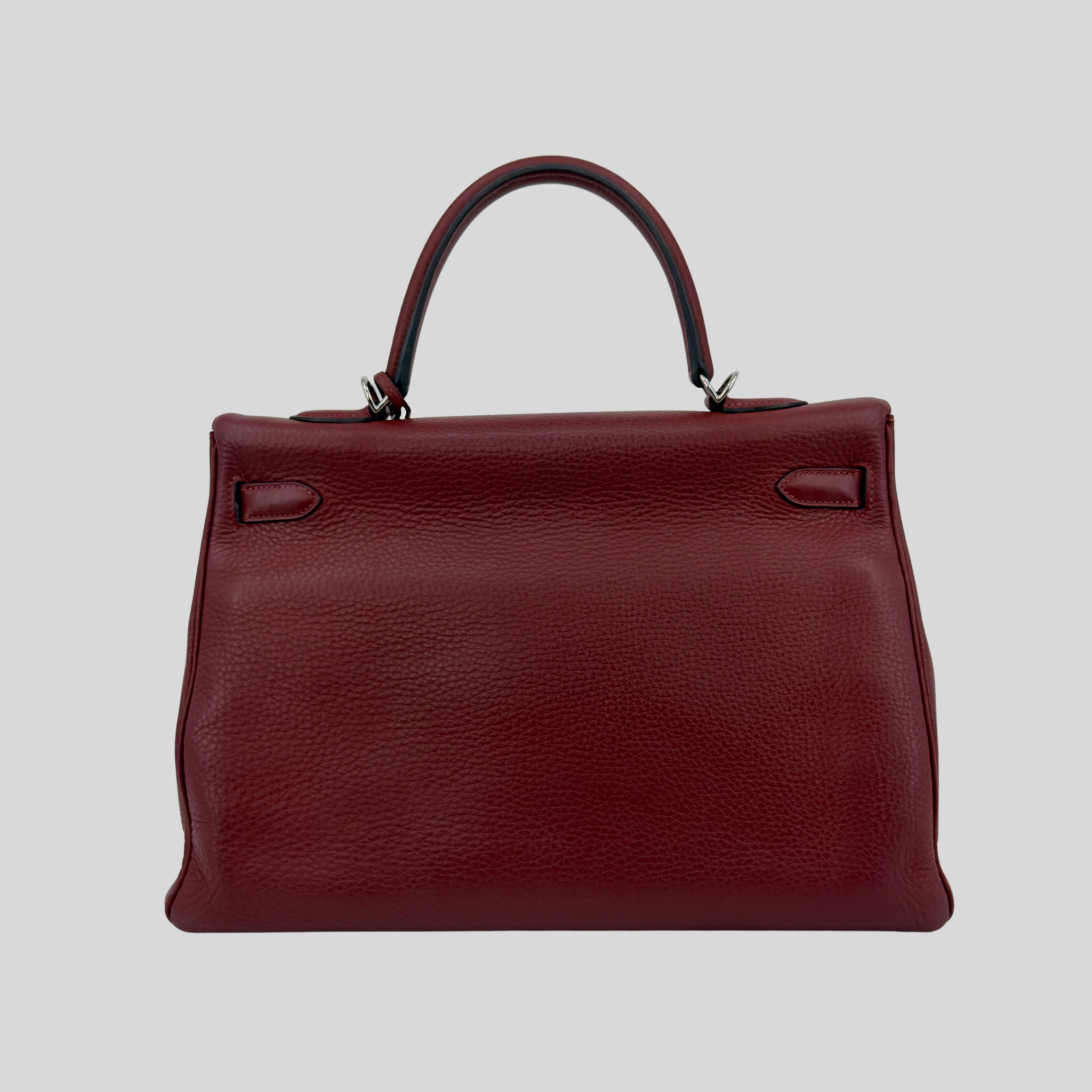 Hermès Kelly 35 Rouge H Clemence Leather Palladium Hardware (2011 O) | Randolph Goods