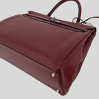 Hermès Kelly 35 Rouge H Clemence Leather Palladium Hardware (2011 O) | Randolph Goods