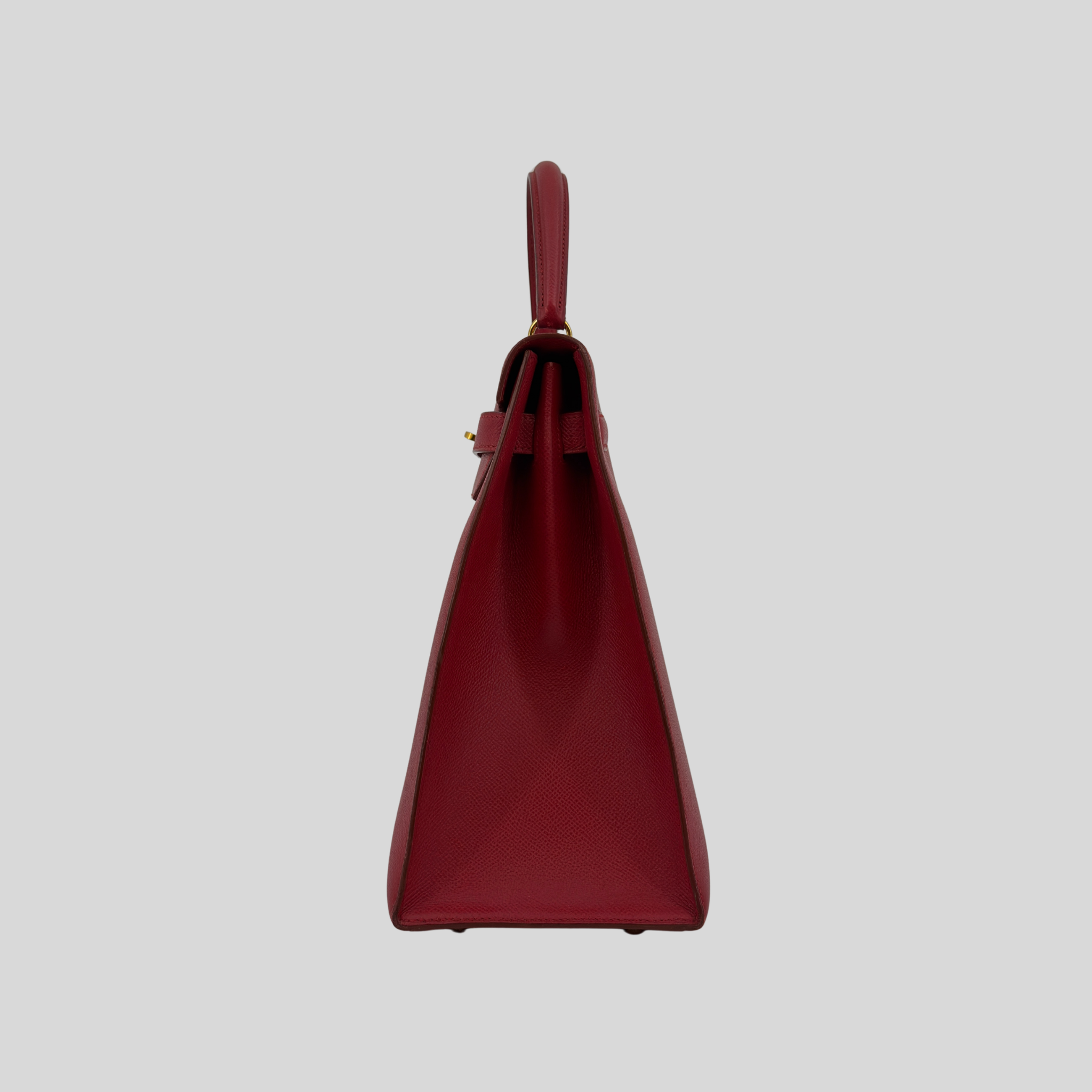 Hermès Kelly 35 Sellier Rouge Vif Courchevel Leather Gold Hardware | Randolph Goods
