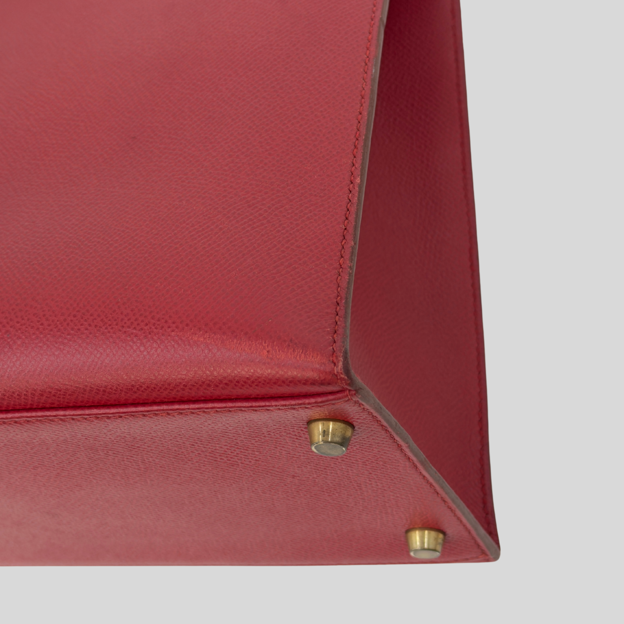 Hermès Kelly 35 Sellier Rouge Vif Courchevel Leather Gold Hardware | Randolph Goods
