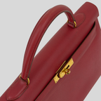 Hermès Kelly 35 Sellier Rouge Vif Courchevel Leather Gold Hardware | Randolph Goods