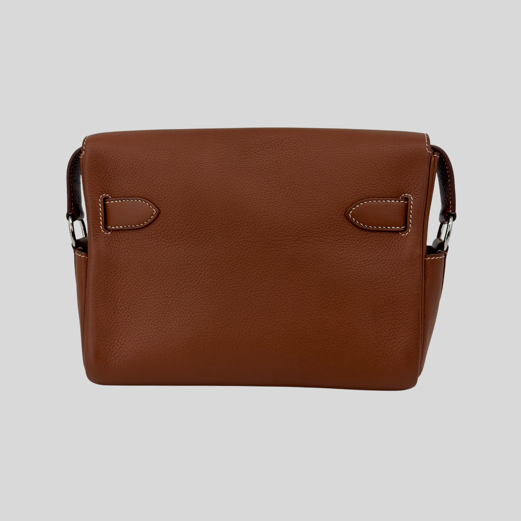 Hermès Messenger PM Fauve Barenia Faubourg Leather Palladium Hardware | Randolph Goods