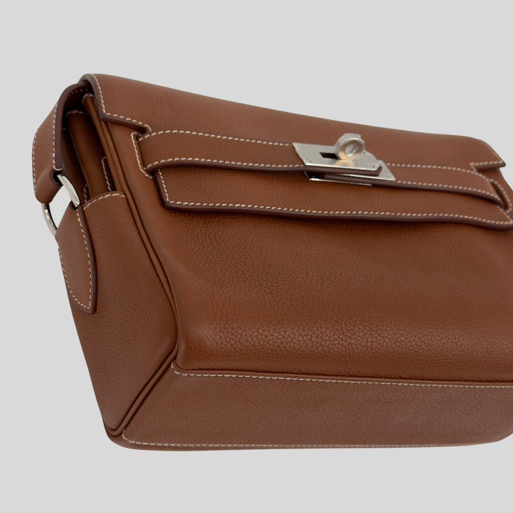 Hermès Messenger PM Fauve Barenia Faubourg Leather Palladium Hardware | Randolph Goods