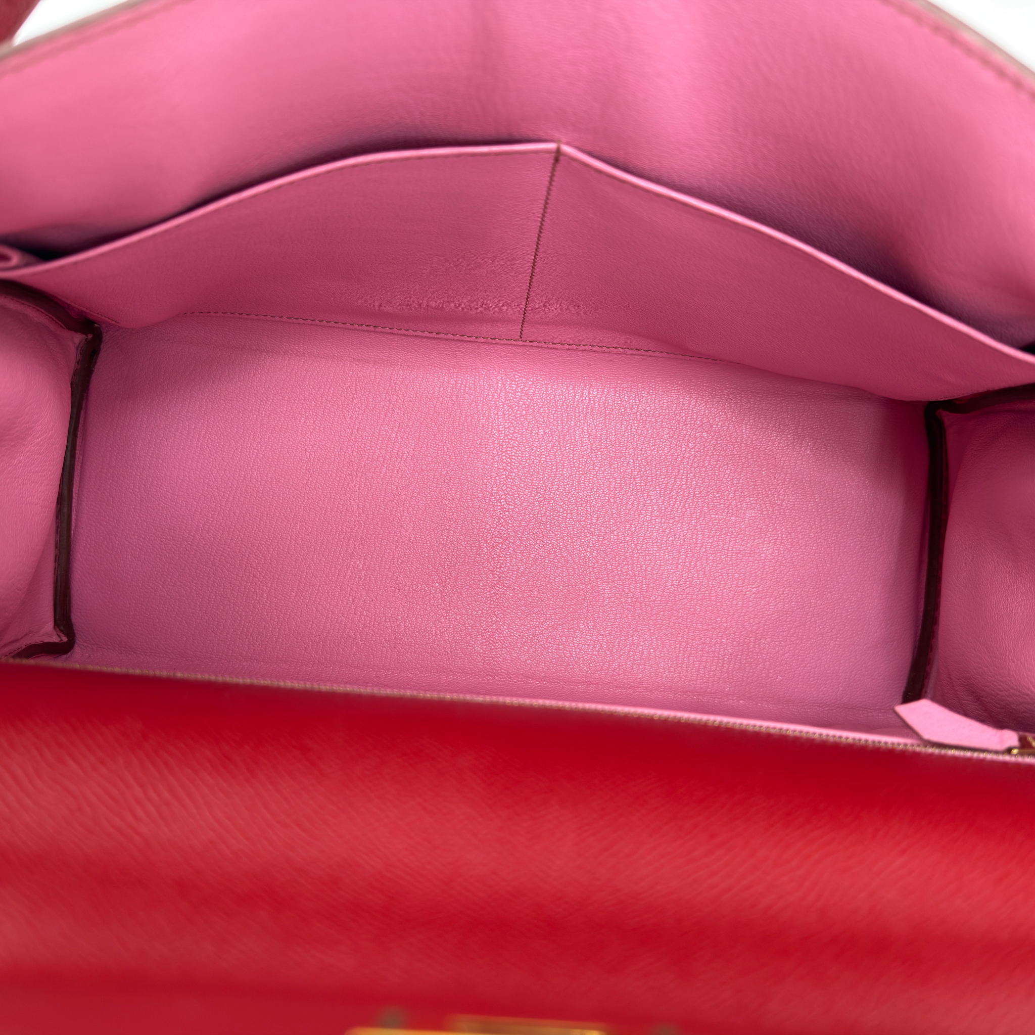 Hermès Kelly 35 HSS Rouge Garance / Bubblegum Epsom Leather Gold Hardware